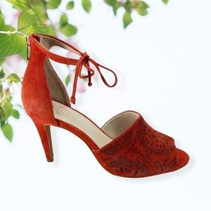 VINCE Camuto Open Toe Rust Heels